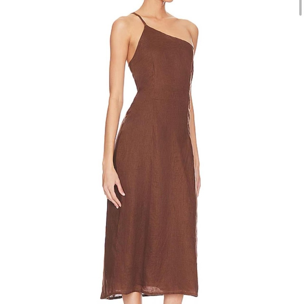 NWT FaithFull the Brand Brown One-Shoulder Dress